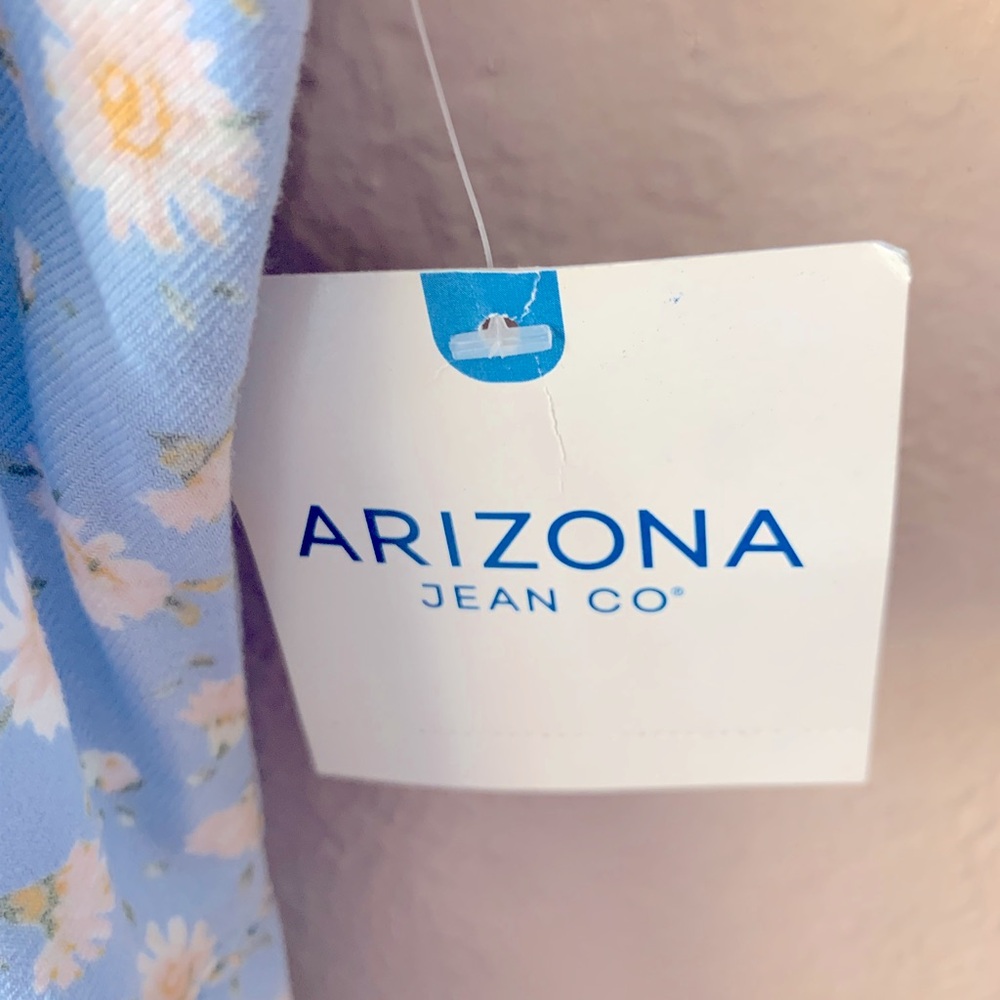 Arizona Jean Co. Light Blue Daisy Tiered Ruffle Sleeve Boho Dress Size XXL NWT - Picture 8 of 9